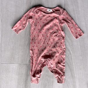 Oeuf organic onesie 6m with cherry print
